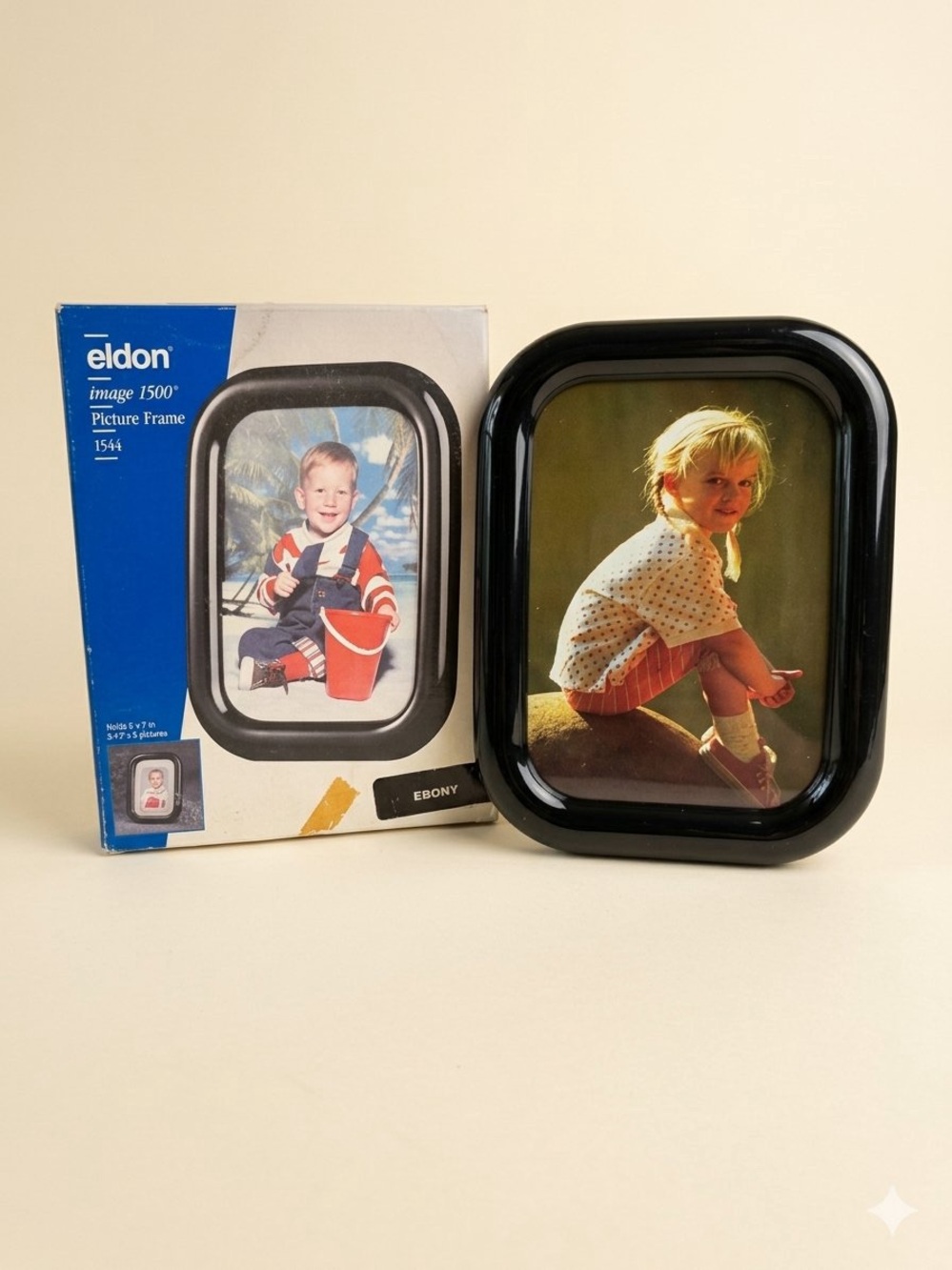 Vintage Eldon Image 1500 Picture Frame NOS 1980s Postmodern Ebony 5x7 Open Box